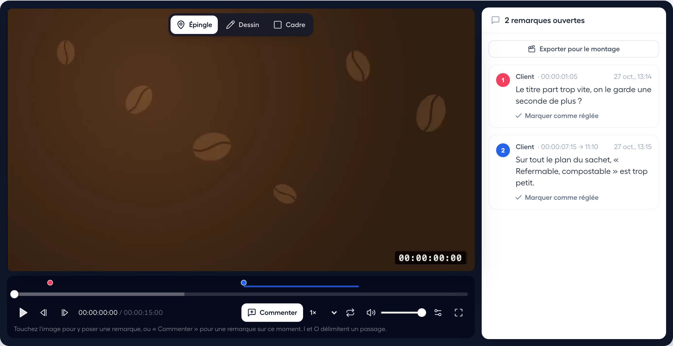 Relecture d'une vidéo, à l'image près